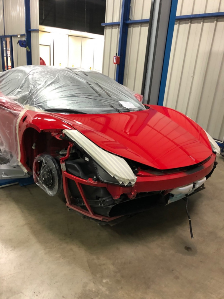 Peinture block avant, jante et diffuseurs Ferrari 458 italia